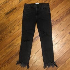Free people fringe black jeans